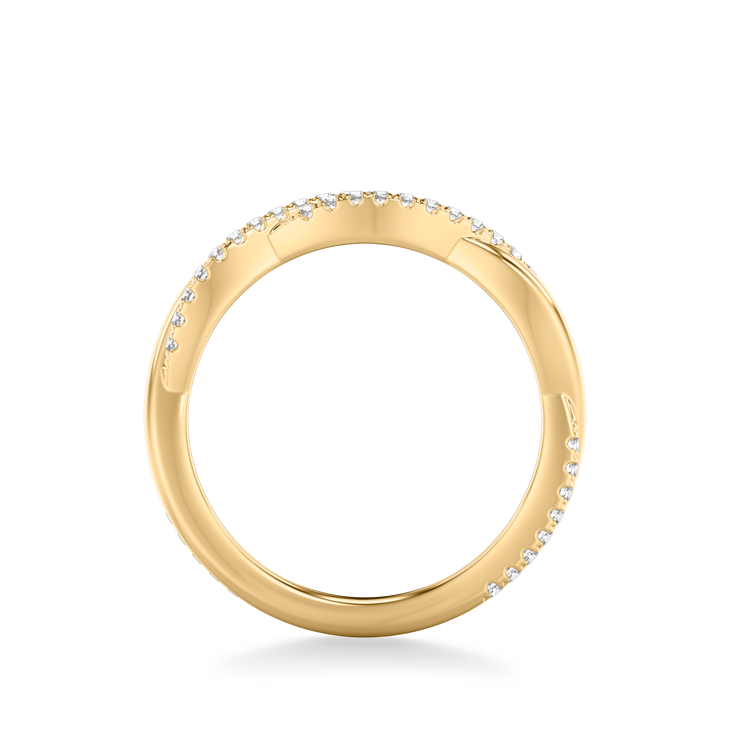14K Yellow Gold Sabine Crossover Pavé Band