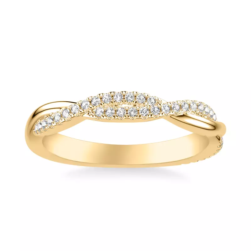 14K Yellow Gold Sabine Crossover Pavé Band