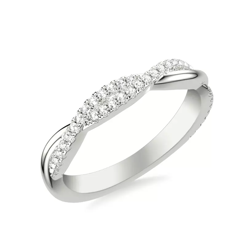 Platinum Sabine Crossover Pavé Band