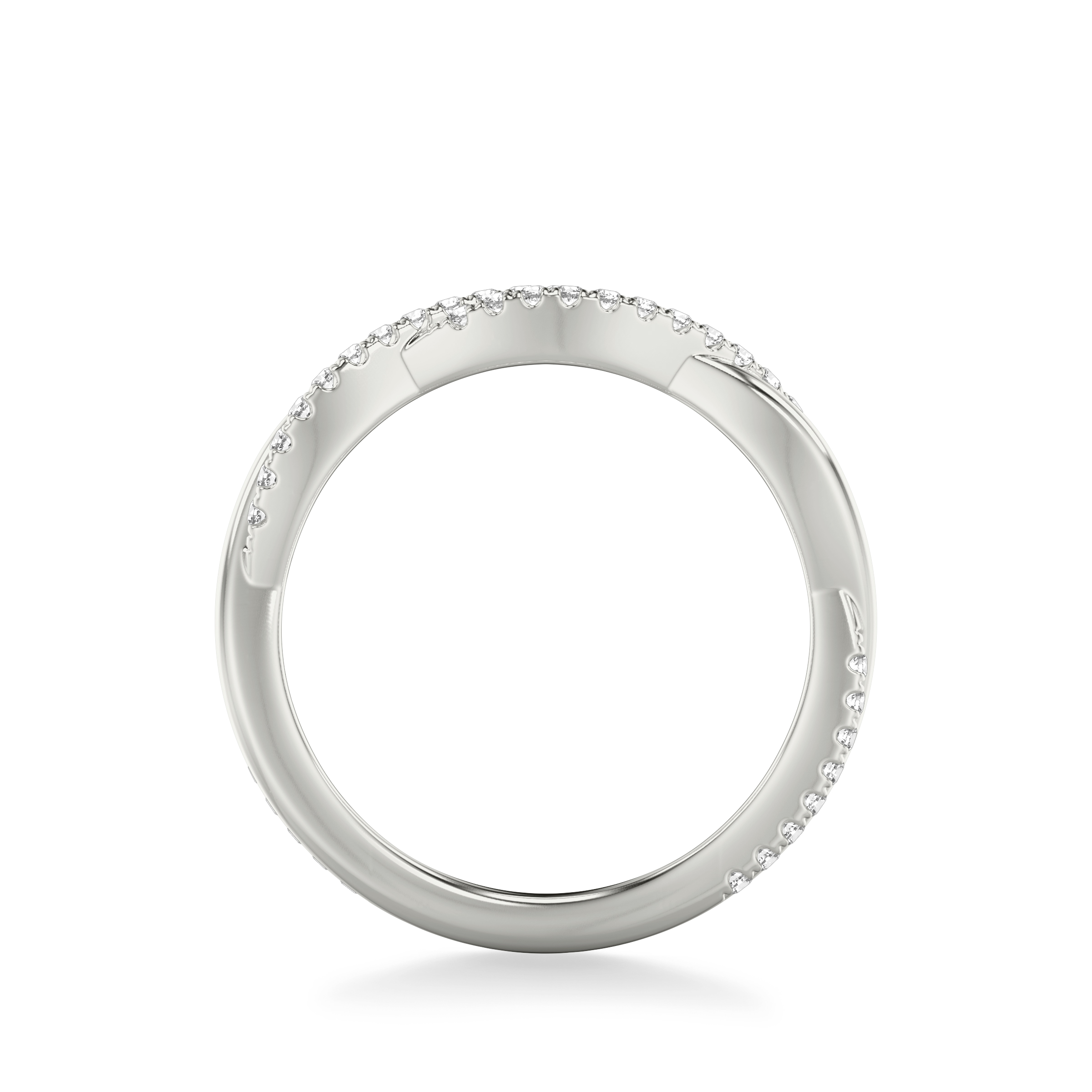 Platinum Sabine Crossover Pavé Band