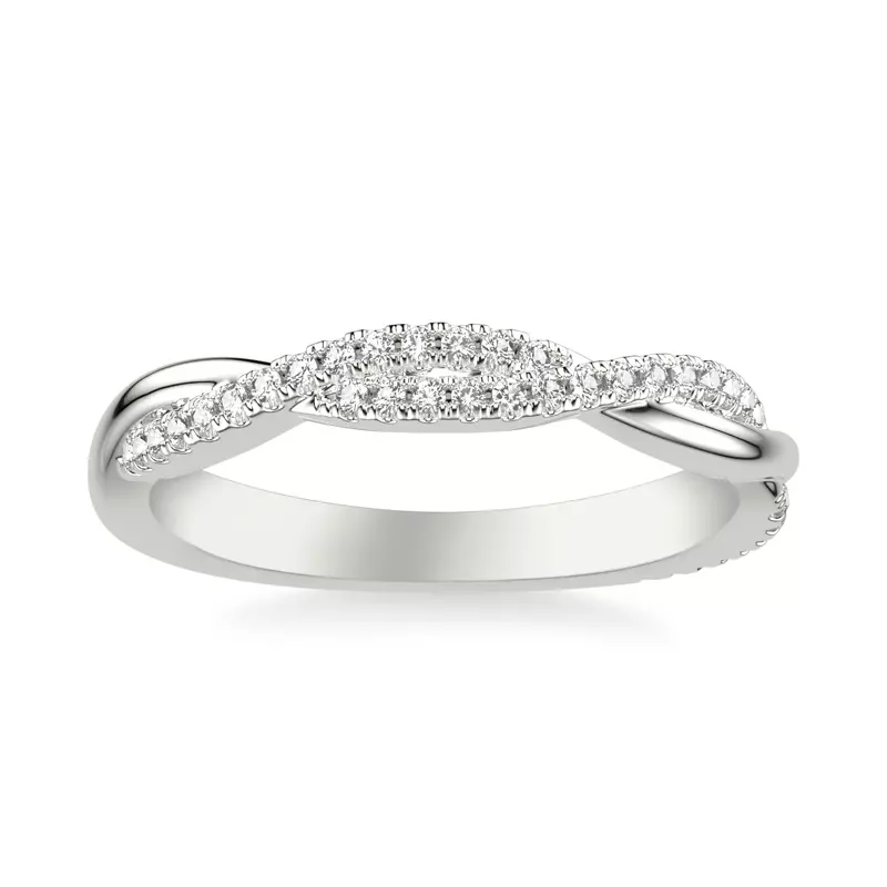 Platinum Sabine Crossover Pavé Band