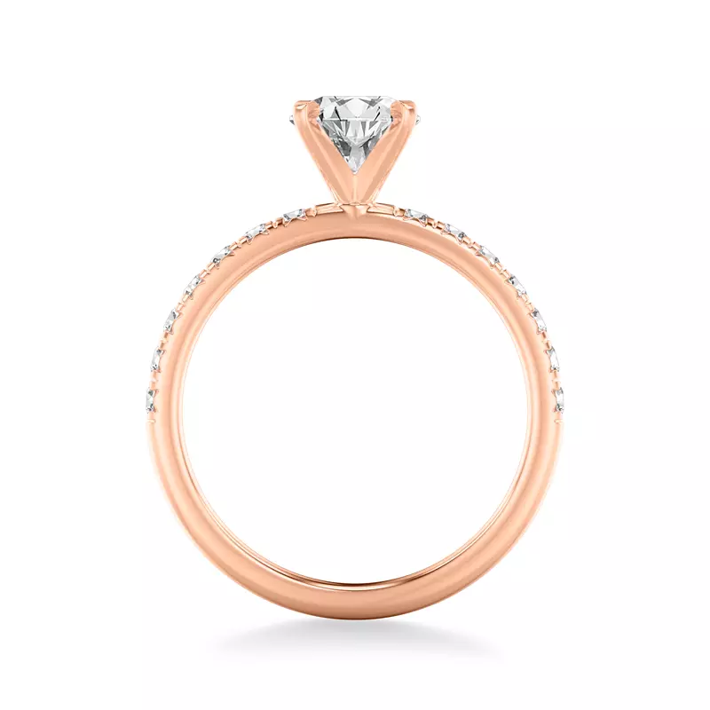 14K Rose Gold Morven Pavé Diamond Accent Engagement Ring