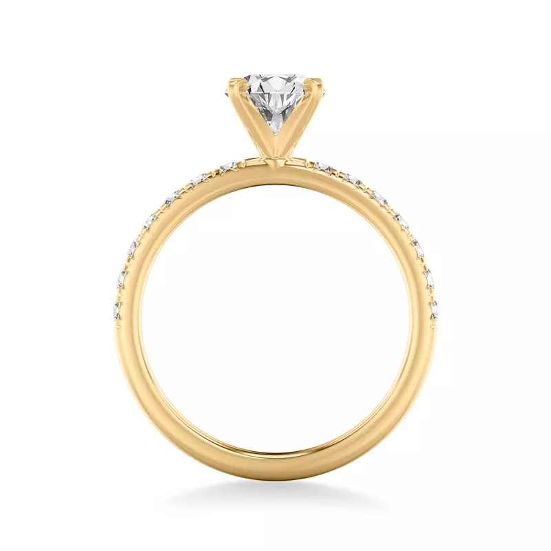 14K Yellow Gold Morven Pavé Diamond Accent Engagement Ring