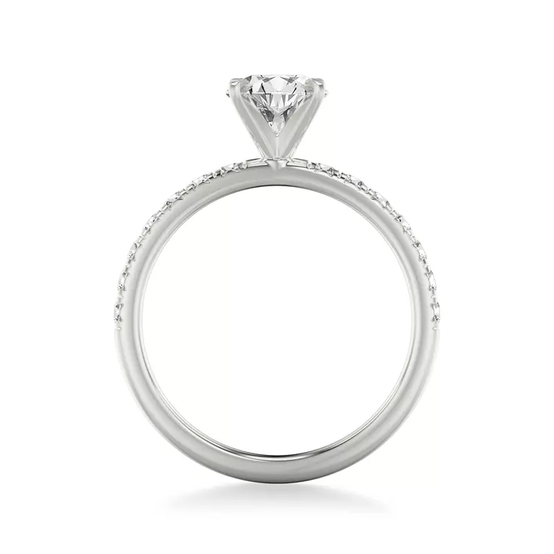 18K White Gold Morven Pavé Diamond Accent Engagement Ring