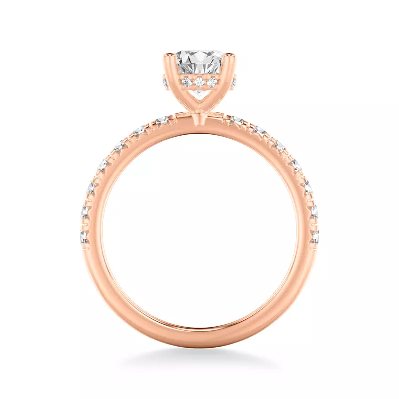 14K Rose Gold Alma Hidden Halo Pavé Engagement Ring