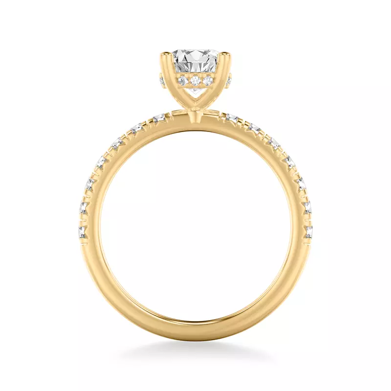 14K Yellow Gold Alma Hidden Halo Pavé Engagement Ring