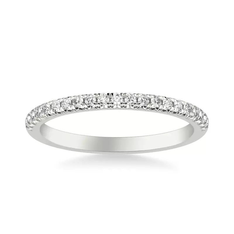 14K White Gold Cherry Pavé Diamond Band