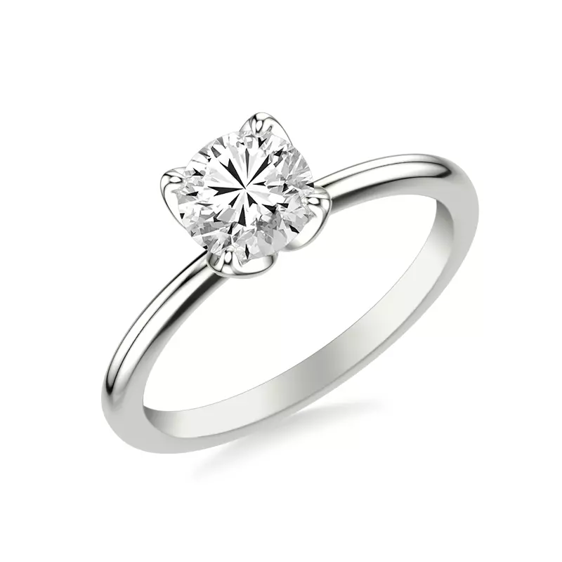 Platinum Maryrose Petal Shaped Solitaire Engagement Ring