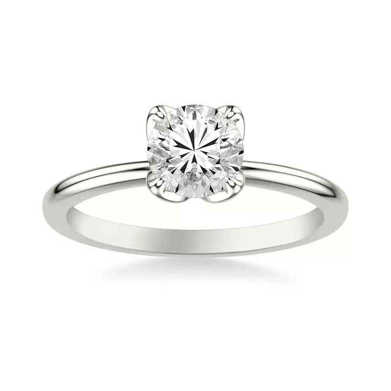 Platinum Maryrose Petal Shaped Solitaire Engagement Ring