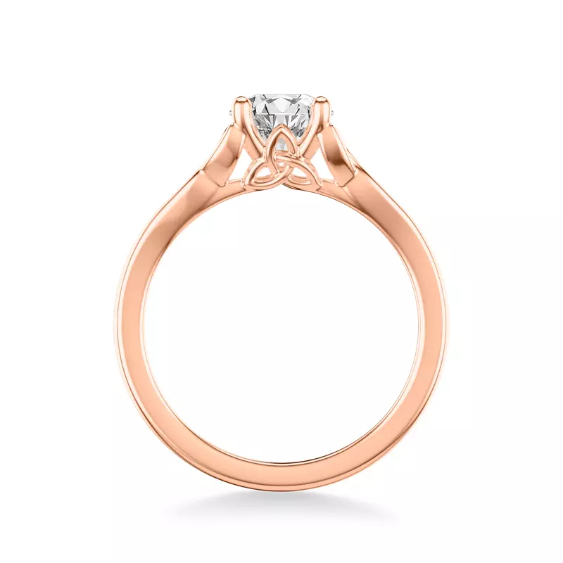 14K Rose Gold Siobhan Trinity Solitaire Engagement Ring