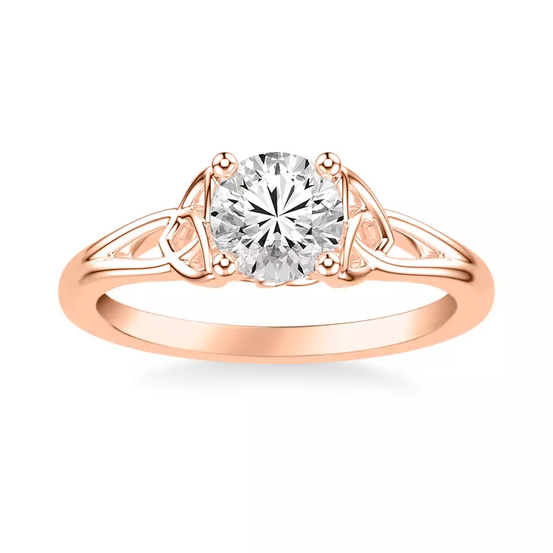14K Rose Gold Siobhan Trinity Solitaire Engagement Ring