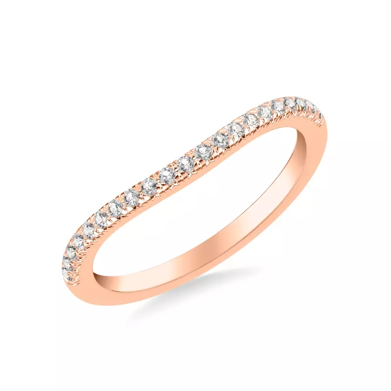 14K Rose Gold Siobhan Curved Pavé Band