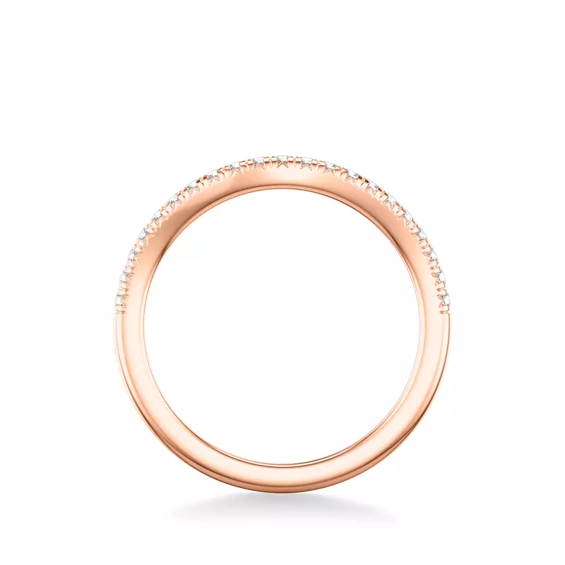 14K Rose Gold Siobhan Curved Pavé Band