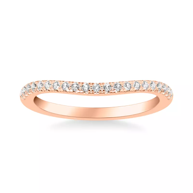 14K Rose Gold Siobhan Curved Pavé Band