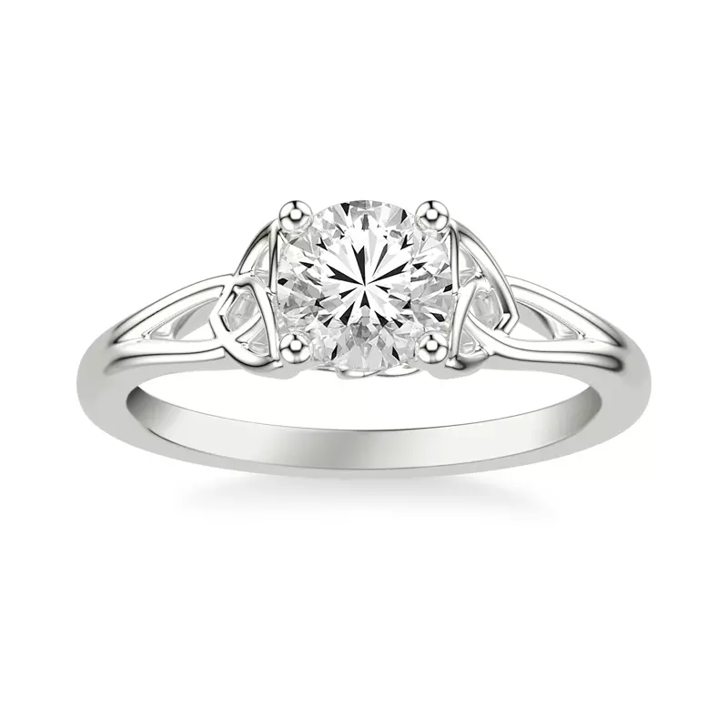14K White Gold Siobhan Trinity Solitaire Engagement Ring