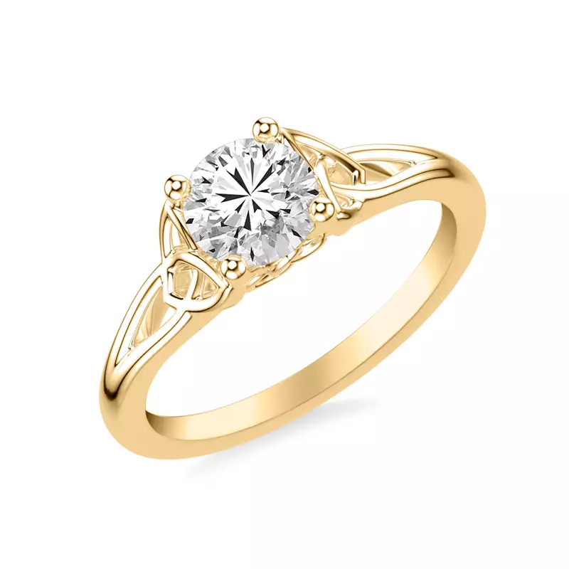 14K Yellow Gold Siobhan Trinity Solitaire Engagement Ring