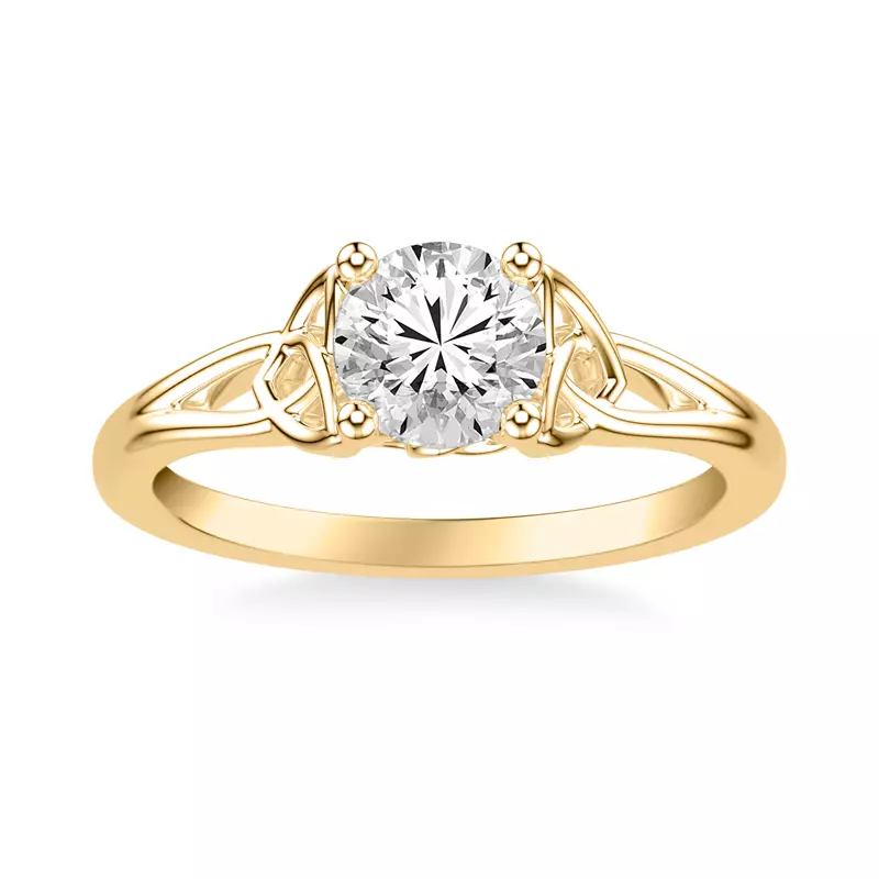 14K Yellow Gold Siobhan Trinity Solitaire Engagement Ring