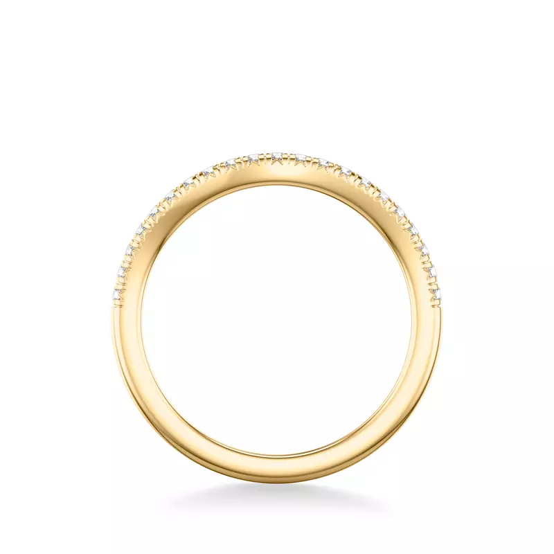 14K Yellow Gold Siobhan Curved Pavé Band