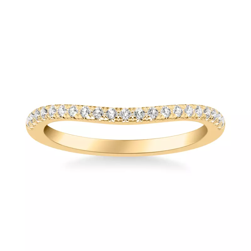 14K Yellow Gold Siobhan Curved Pavé Band