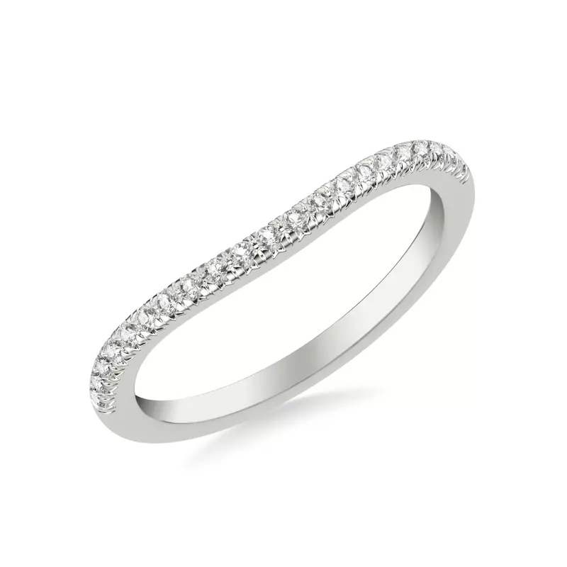Platinum Siobhan Curved Pavé Band
