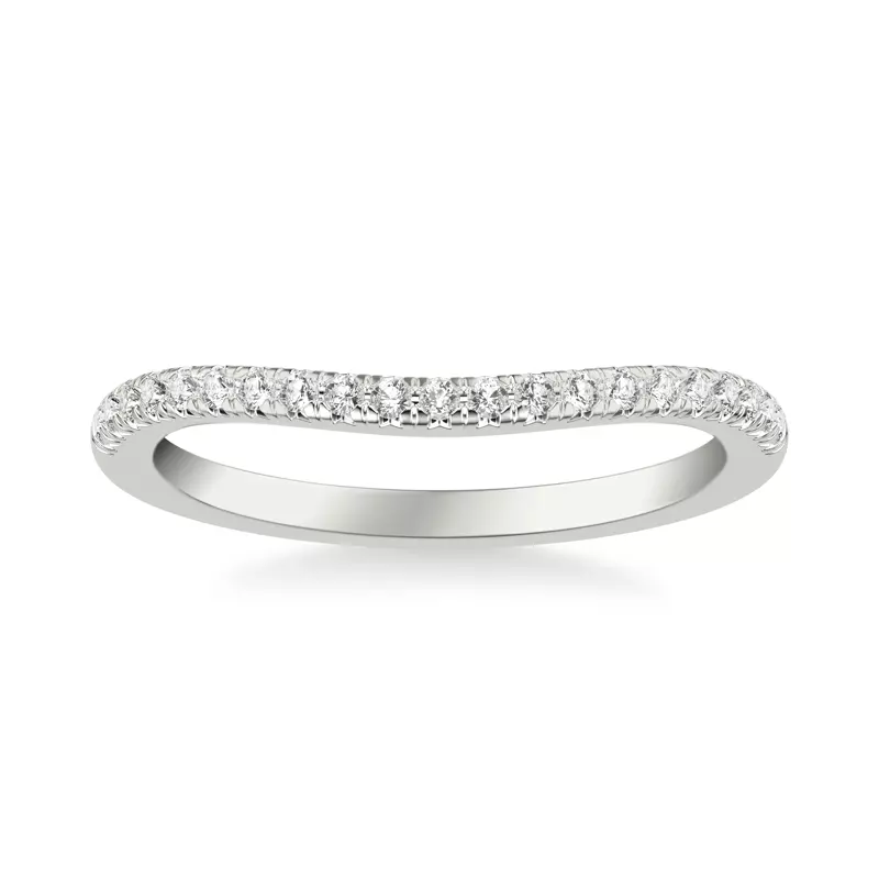 Platinum Siobhan Curved Pavé Band
