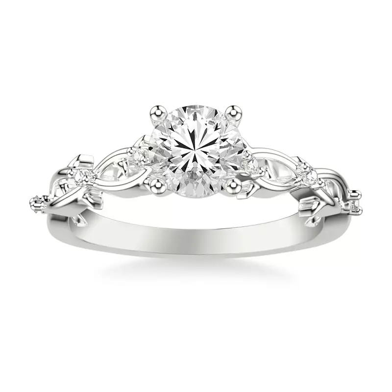14K White Gold Elena Thorny Vine Engagement Ring