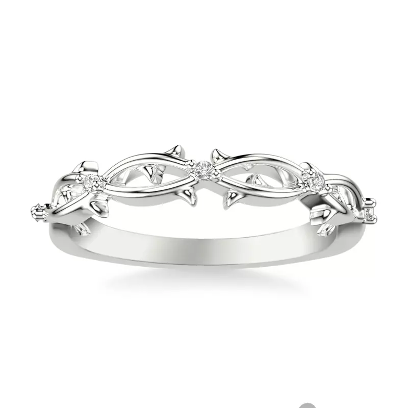 Platinum Elena Thorny Vine Band