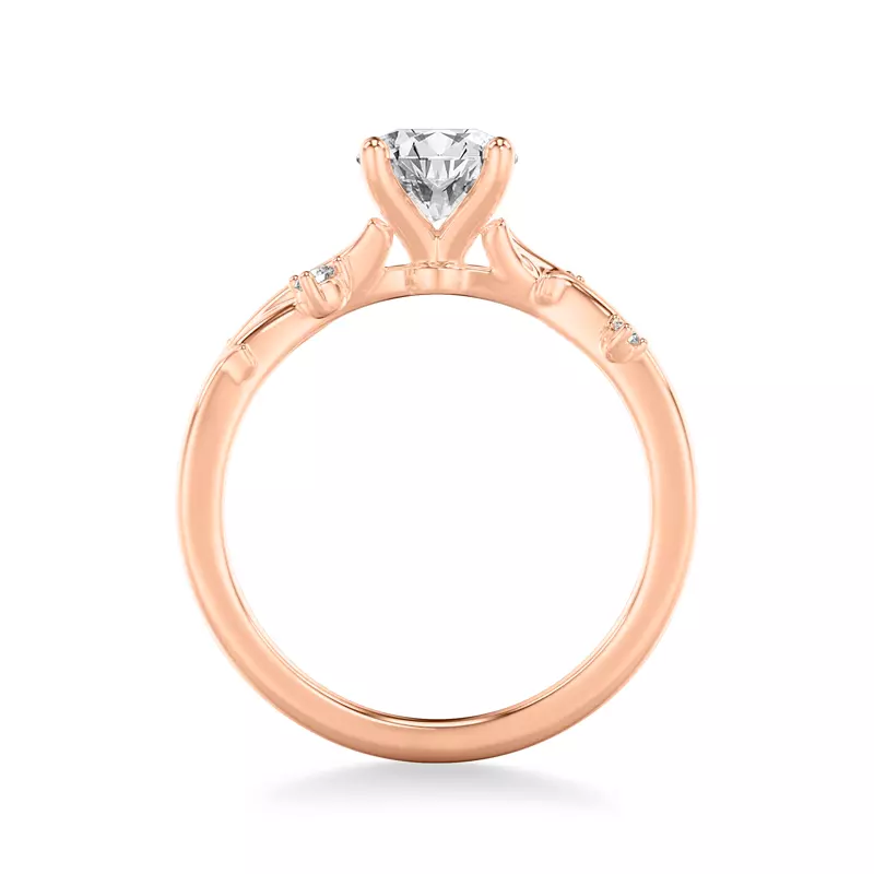14K Rose Gold Brianna Twisting Diamond Vine Engagement Ring
