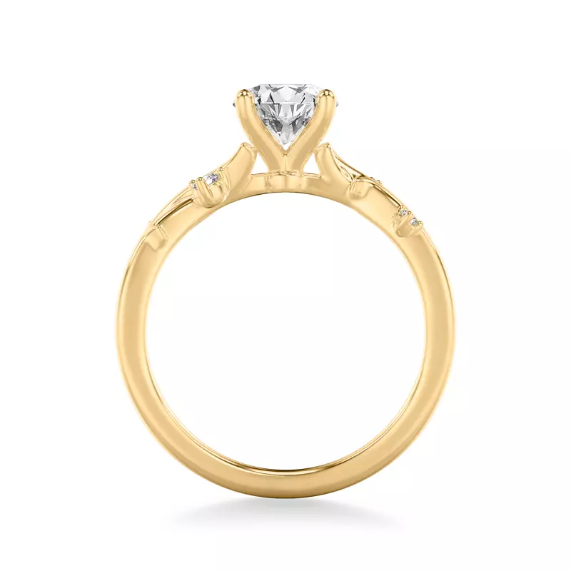 14K Yellow Gold Brianna Twisting Diamond Vine Engagement Ring