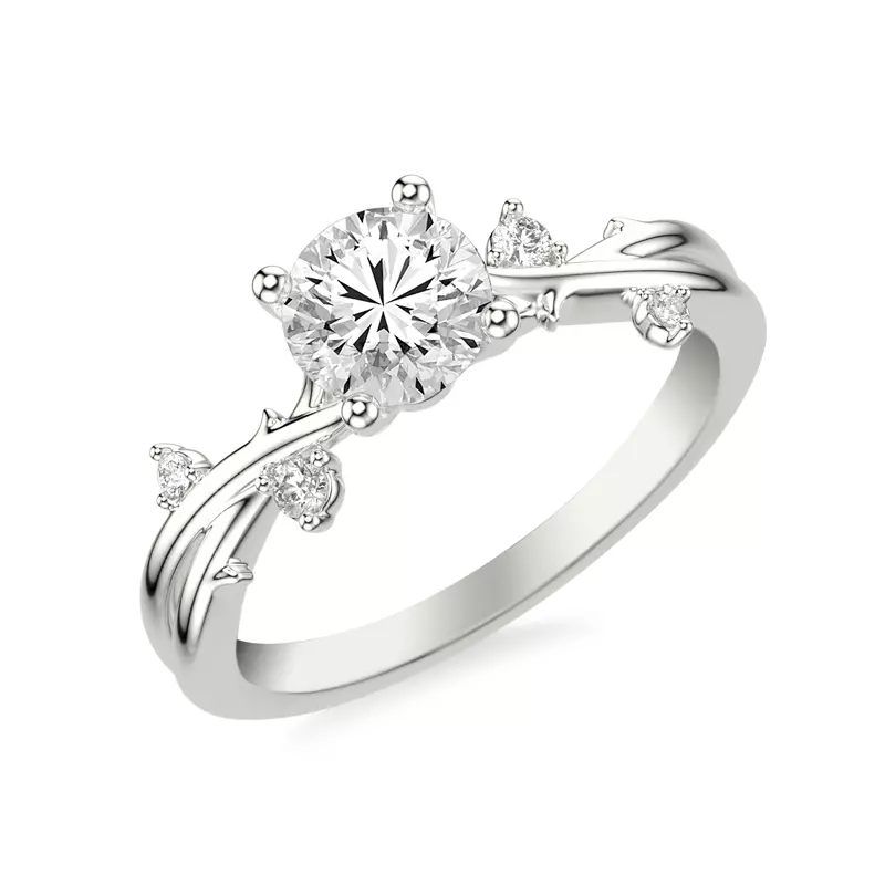 Platinum Brianna Twisting Diamond Vine Engagement Ring