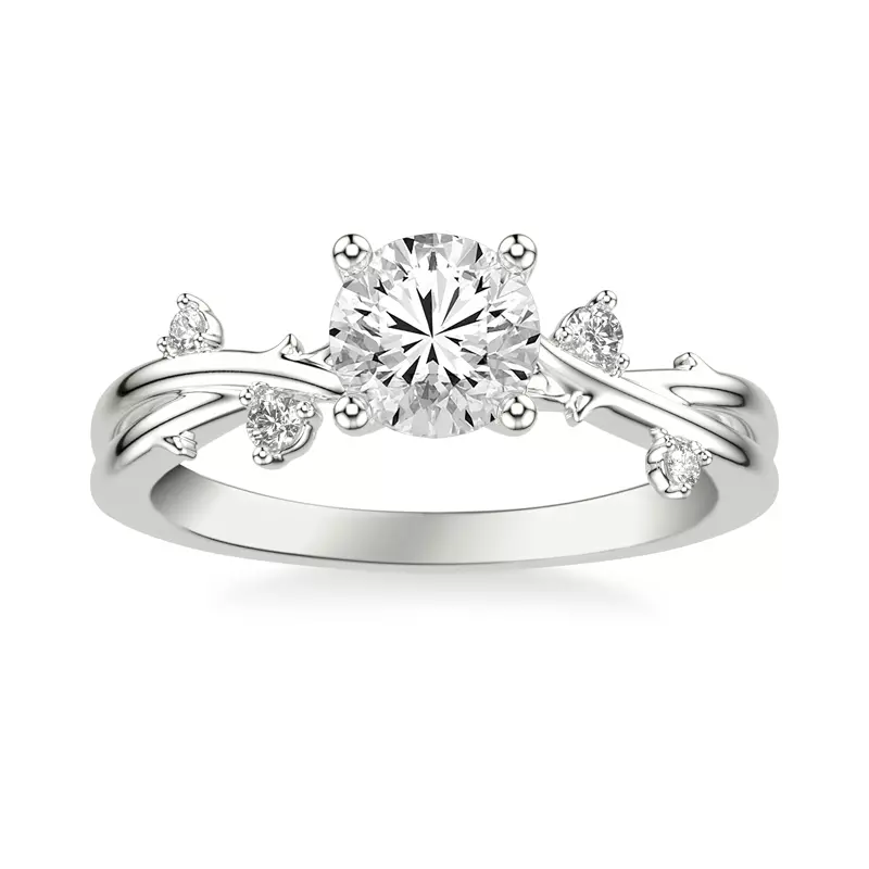 Platinum Brianna Twisting Diamond Vine Engagement Ring