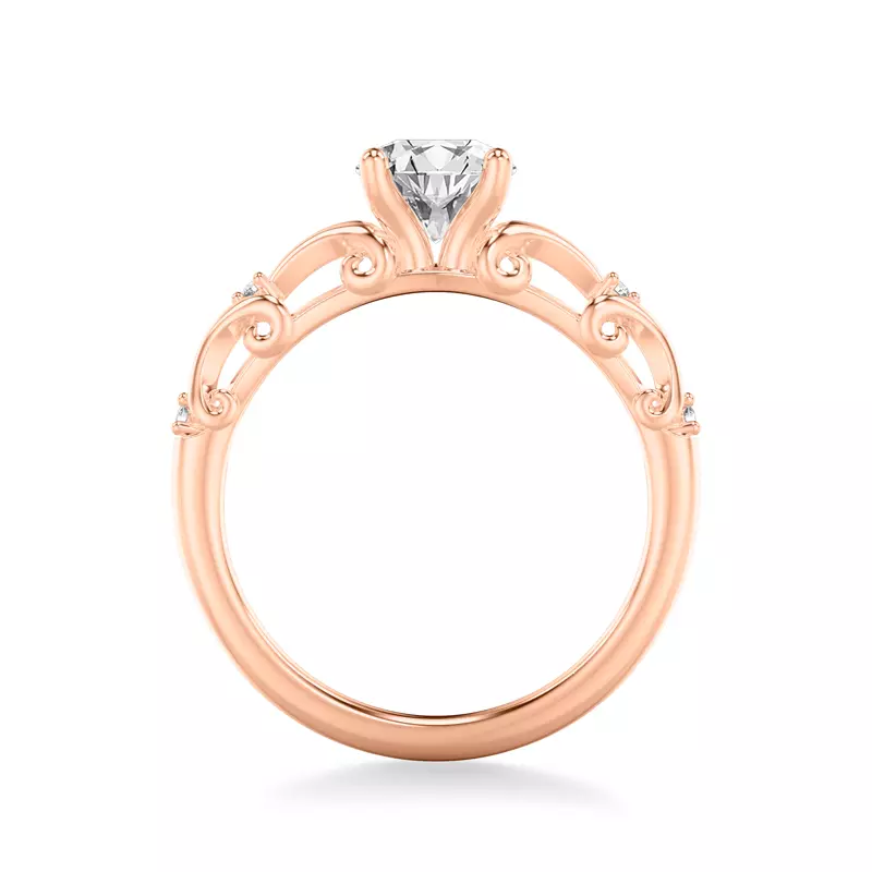 14K Rose Gold Suri Pavé Wave Engagement Ring