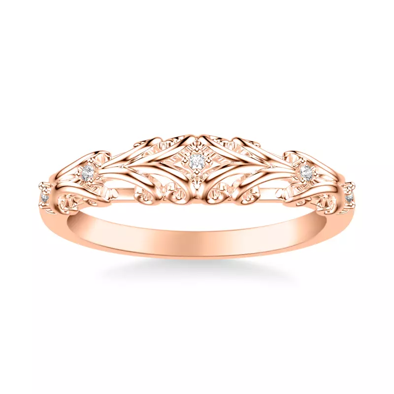 14K Rose Gold Suri Pavé Wave Band