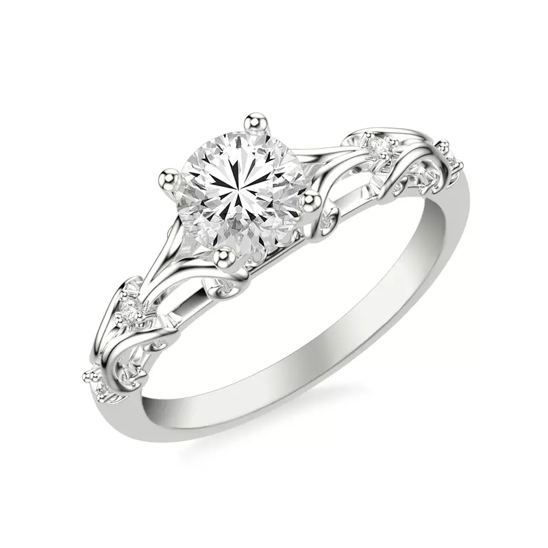 14K White Gold Suri Pavé Wave Engagement Ring