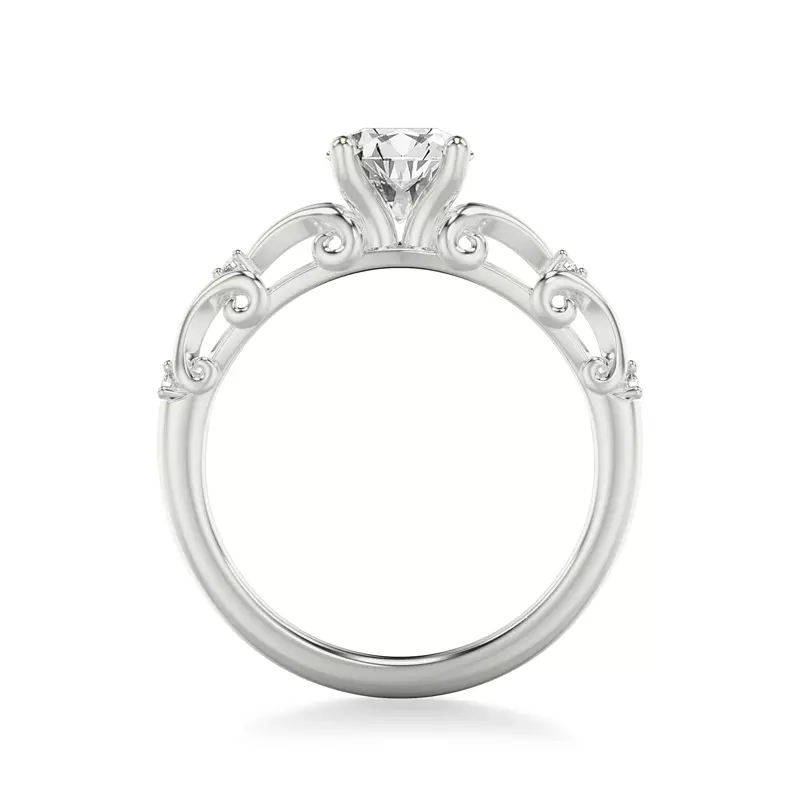14K White Gold Suri Pavé Wave Engagement Ring