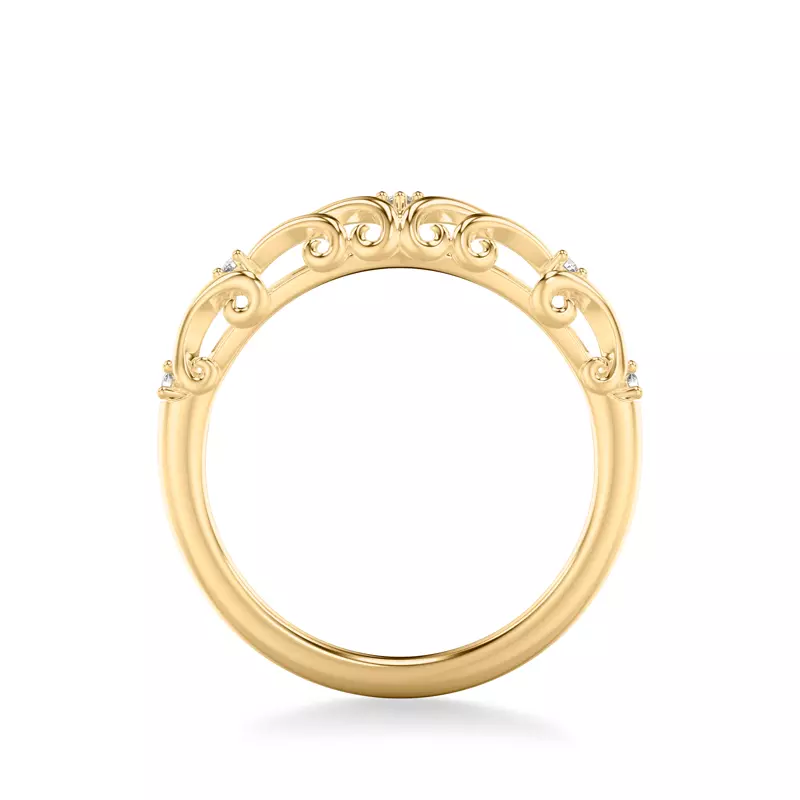 14K Yellow Gold Suri Pavé Wave Band