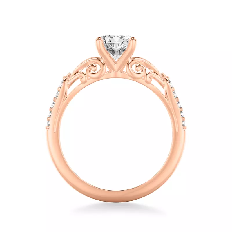 14K Rose Gold Onde Pavé Engagement Ring