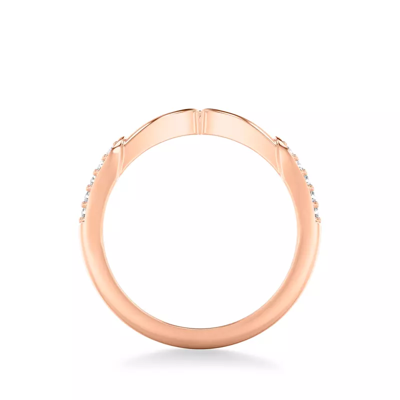 14K Rose Gold Onde Pavé Band