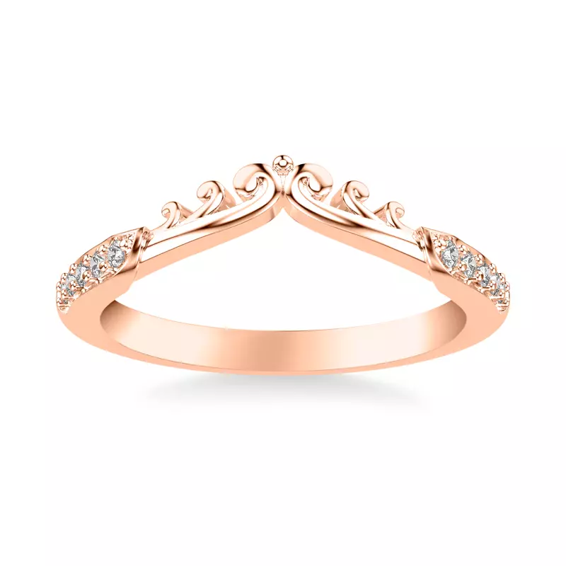 14K Rose Gold Onde Pavé Band