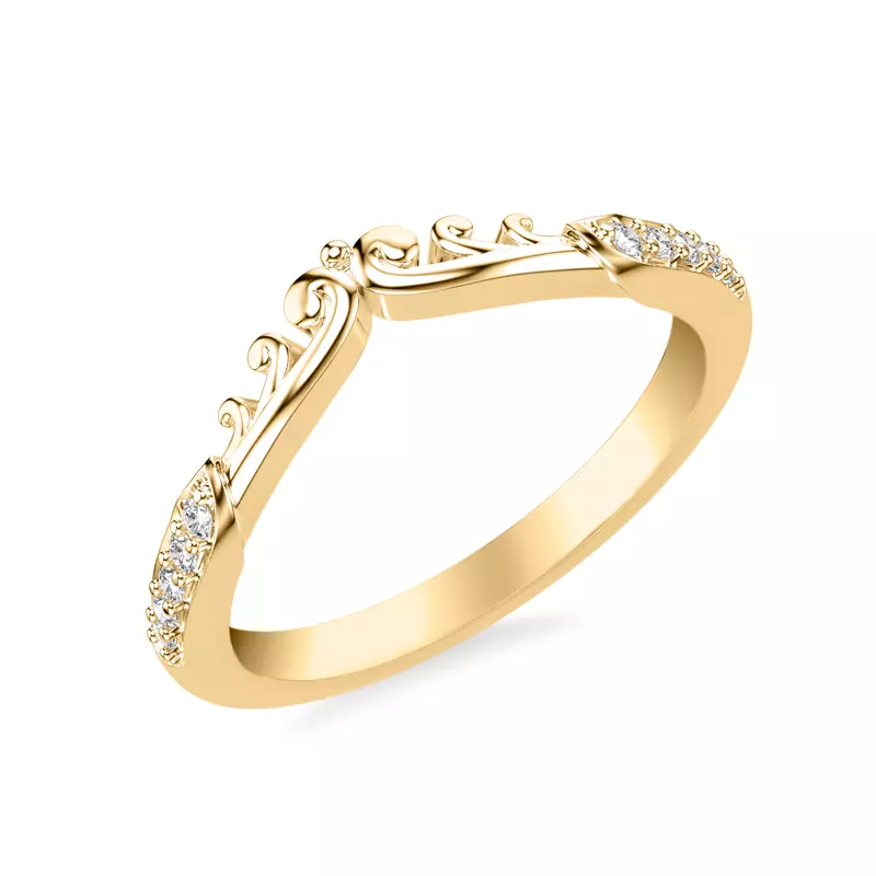 18K Yellow Gold Onde Pavé Band