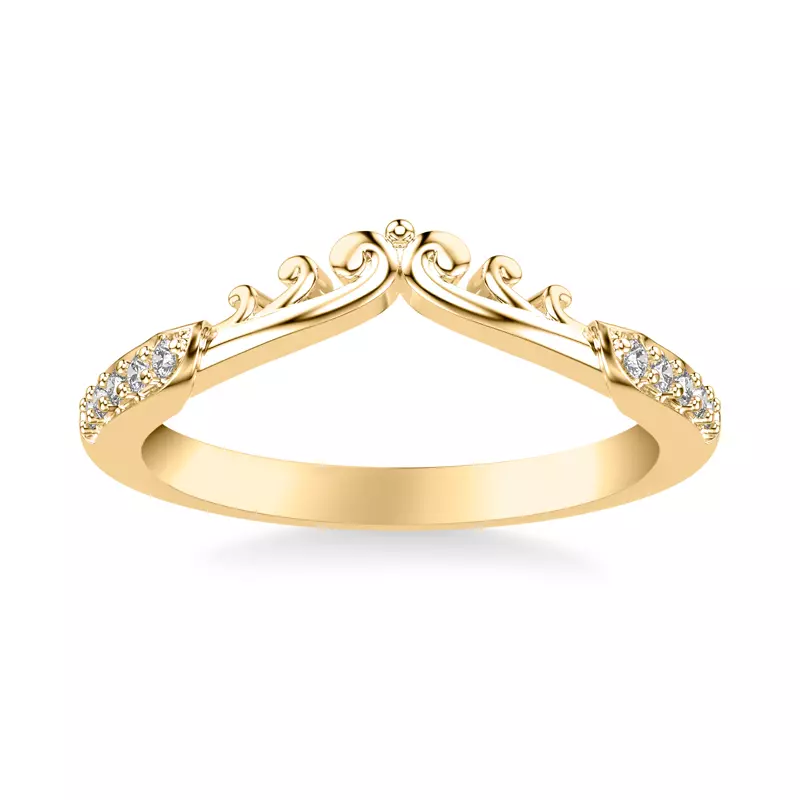 18K Yellow Gold Onde Pavé Band