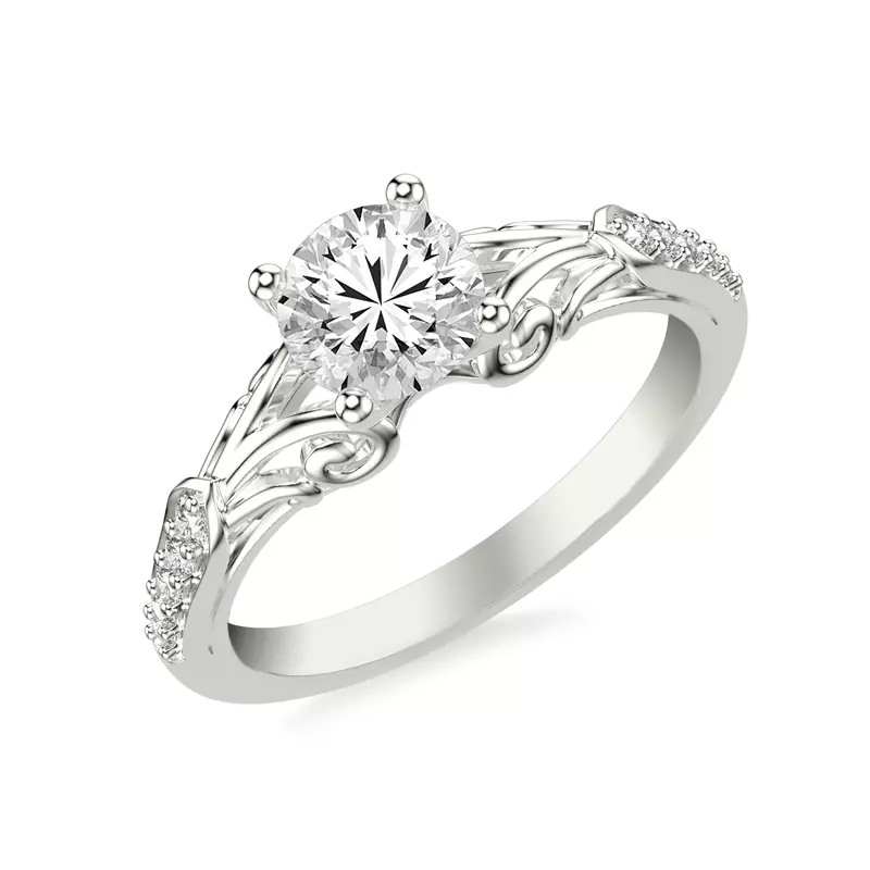 Platinum Onde Pavé Engagement Ring