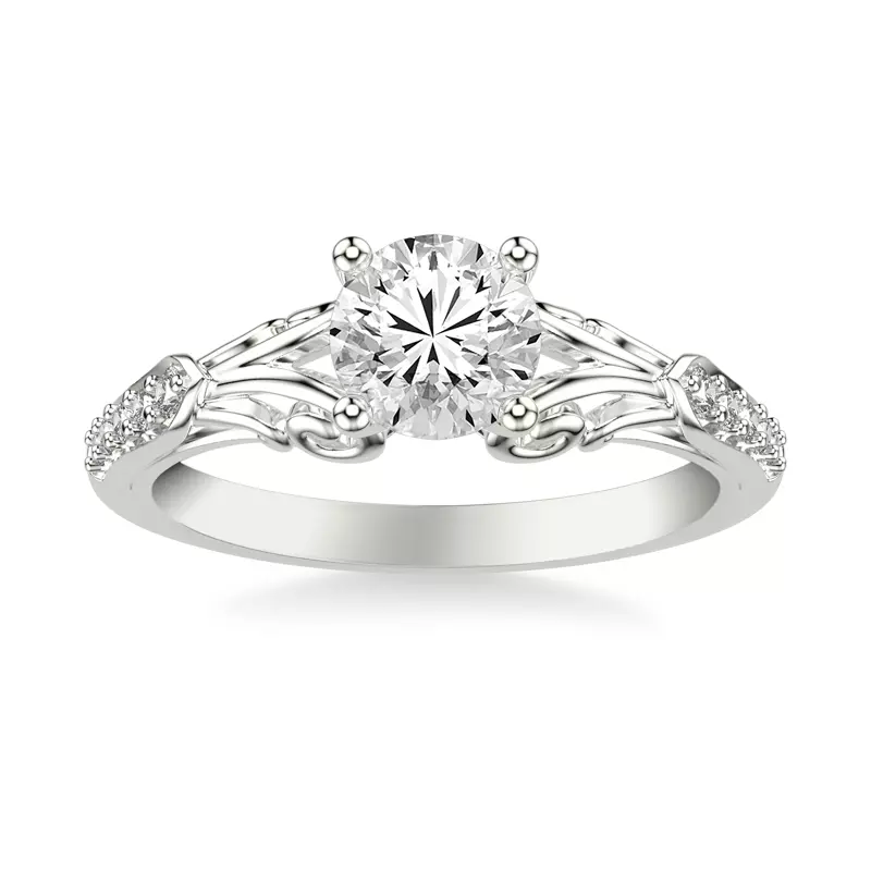 Platinum Onde Pavé Engagement Ring
