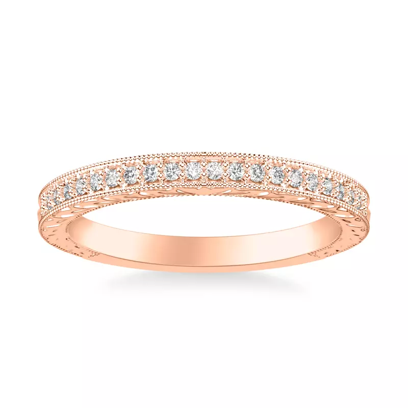 14K Rose Gold Kensie Hand-Engraved Diamond Band