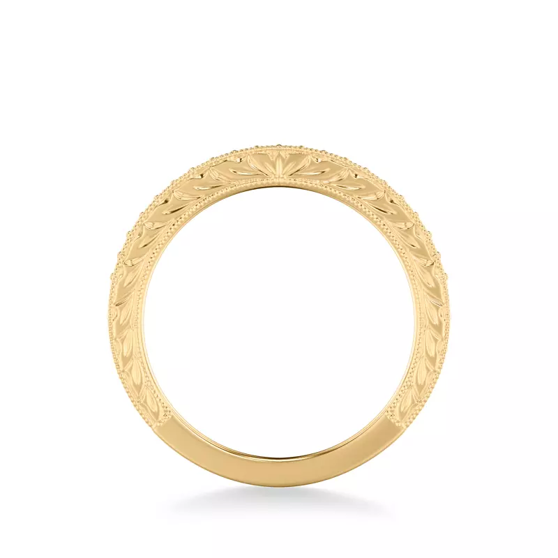 18K Yellow Gold Kensie Hand-Engraved Diamond Band