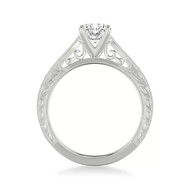 Platinum Kensie Hand-Engraved Engagement Ring