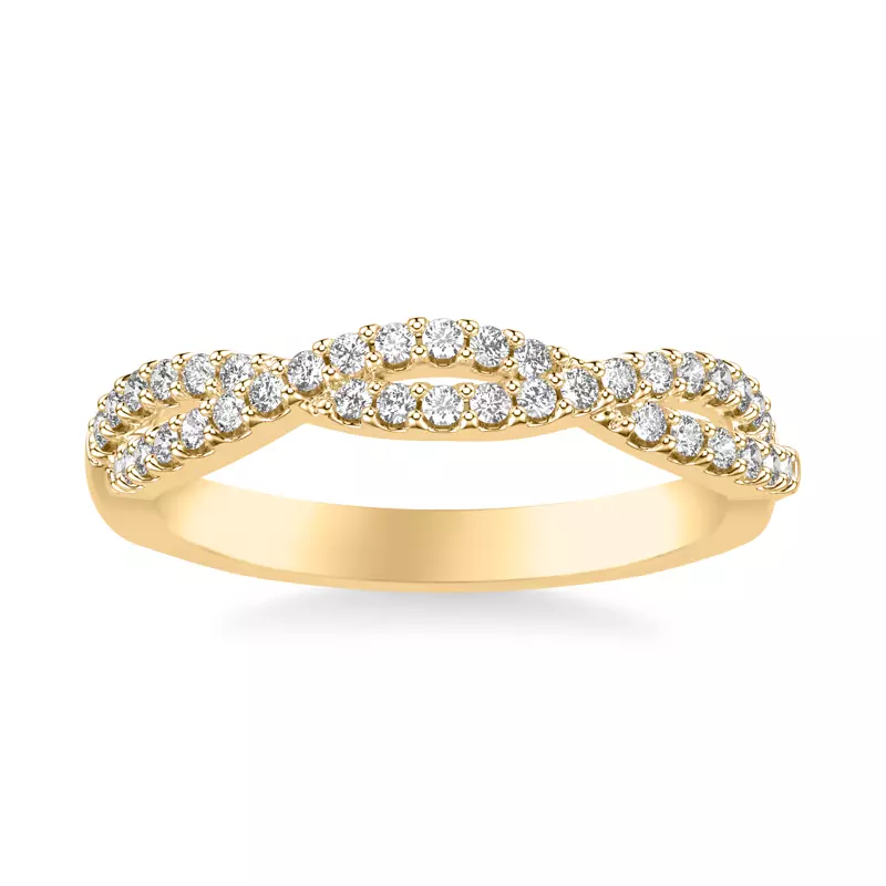 14K Yellow Gold Denisse Contemporary Prong Diamond Band