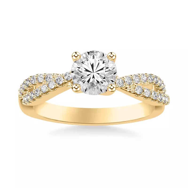 18K Yellow Gold Denisse Contemporary Prong Engagement Ring