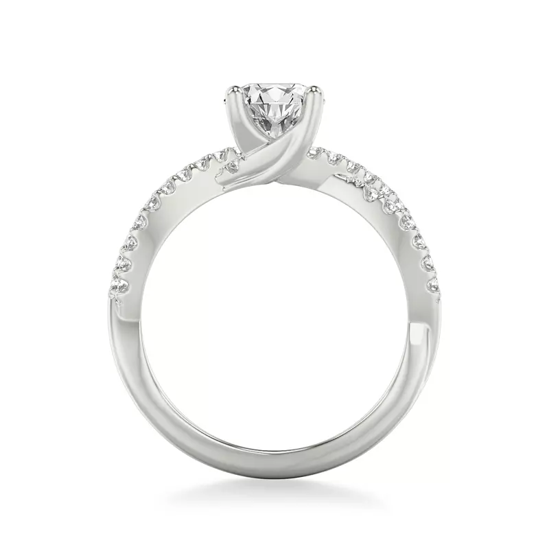 Platinum Denisse Contemporary Prong Engagement Ring