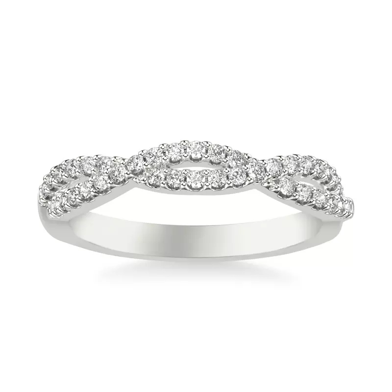 Platinum Denisse Contemporary Prong Diamond Band
